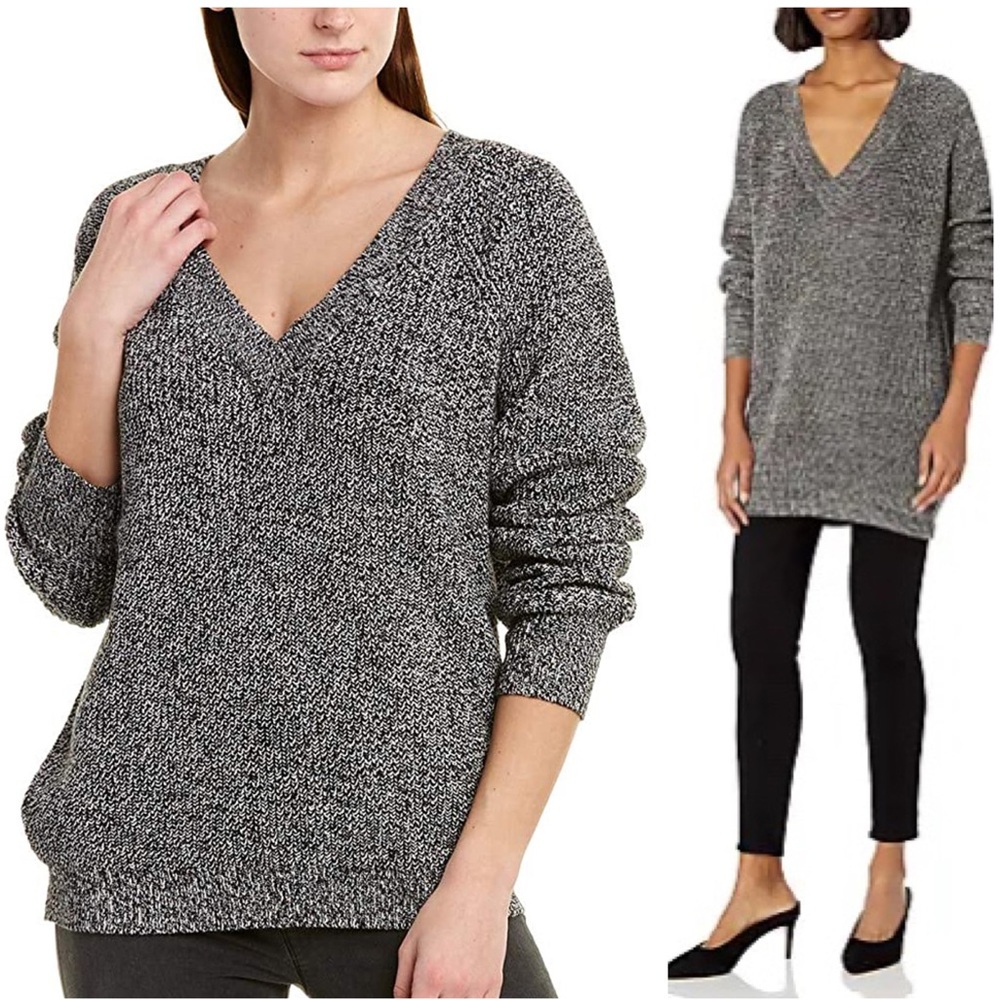 BCBGeneration V-Neck Long Sleeve Oversized Sweater